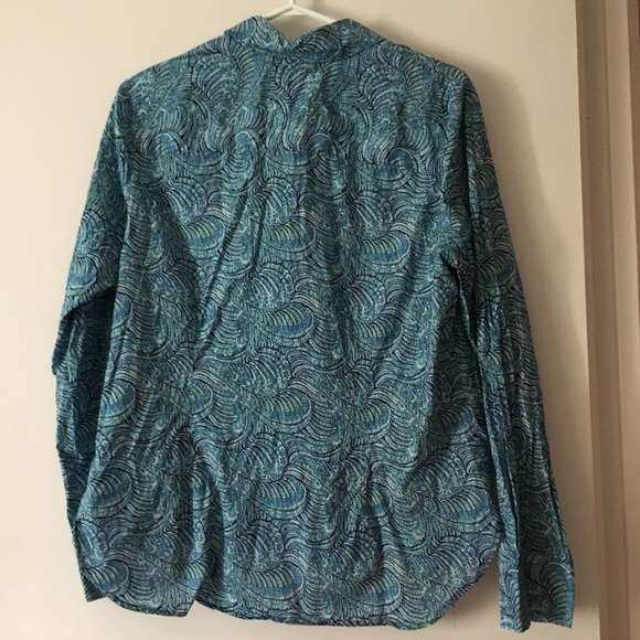 LIBERTY ART FABRICS Blue Cotton Paisley Shirt L - Picture 3 of 4